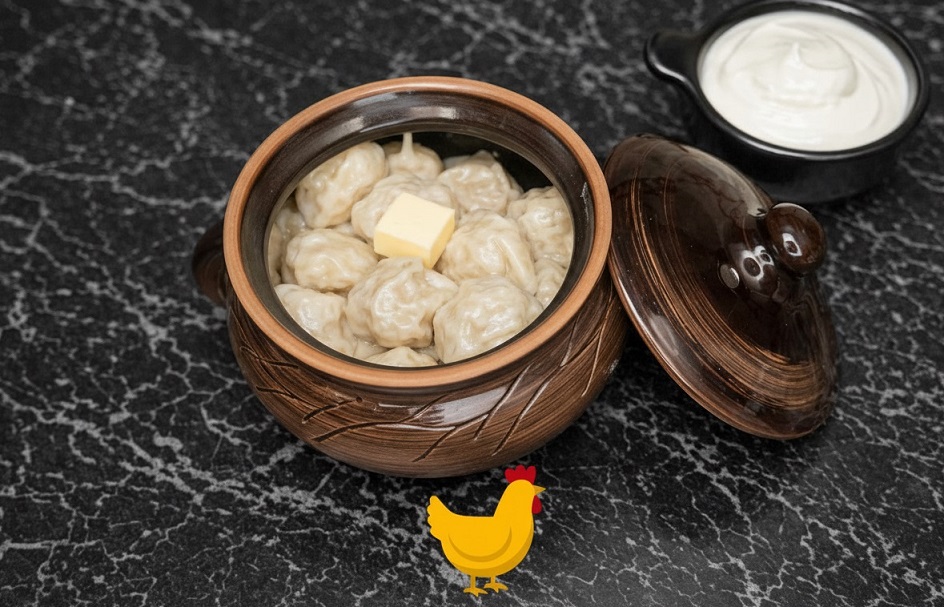 Куриные пельмени - домашние пельмени с куриным фаршем 250г + сметана, 380₽